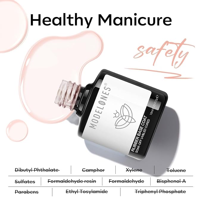 modelones Rubber Builder Nail Gel Base Coat, Jelly Nude Translucent Builder Base Nail Gel Thickening Strengthening Building Apex for Beginner DIY Salon at Home