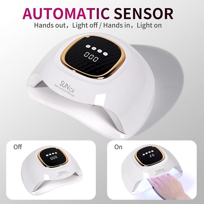 MIRAGE LAYON UV Nail Lamp - Fast Drying, Powerful & Efficient LED Nail Lamp with 4 Timing Settings & Infrared Automatic Sensor Professional UV Light for Home Salon Nail Art Tools