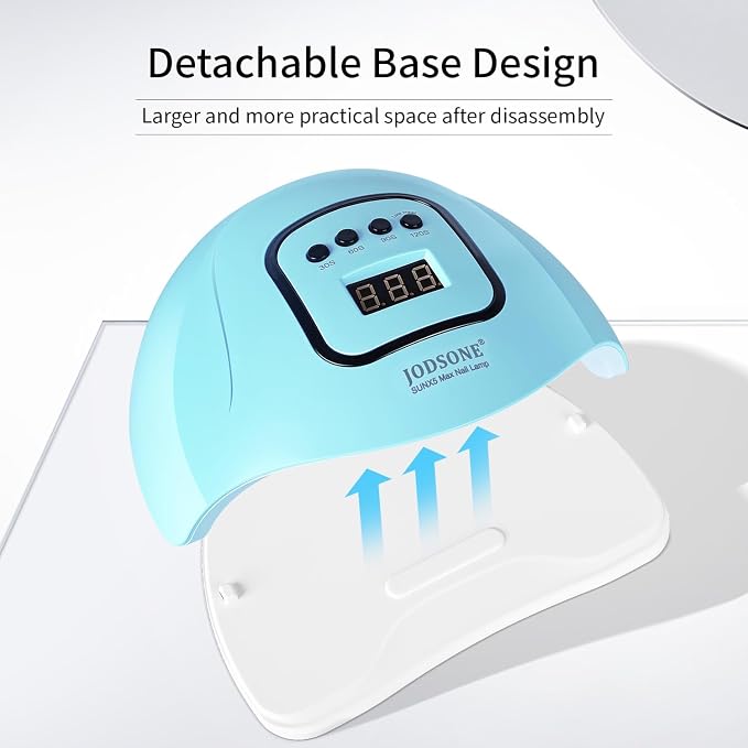 JODSONE U V LED Nail Lamp Blue Gel Polish Nail Dryer with Smart Auto Sensor 4 Timing Modes Fast Curing for Home DIY