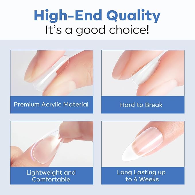 Modelones Square Nail Tips Short Clear Soft Gel Fake Press On Nails Tip | Fake Nails False Acrylic Clear Full Cover Press on Extension Gel Kit Manicure DIY at Home 216PCS 12Sizes