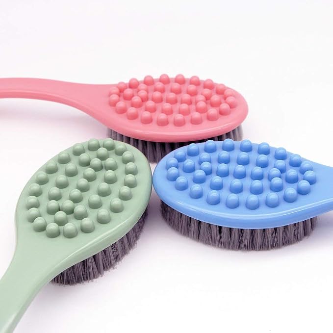 QiCheng&LYS Bath Body Brush,Bath Brush, Shower Brush with Long Handle,Massage Brush Shower Back Scrubber-14inch (Green)