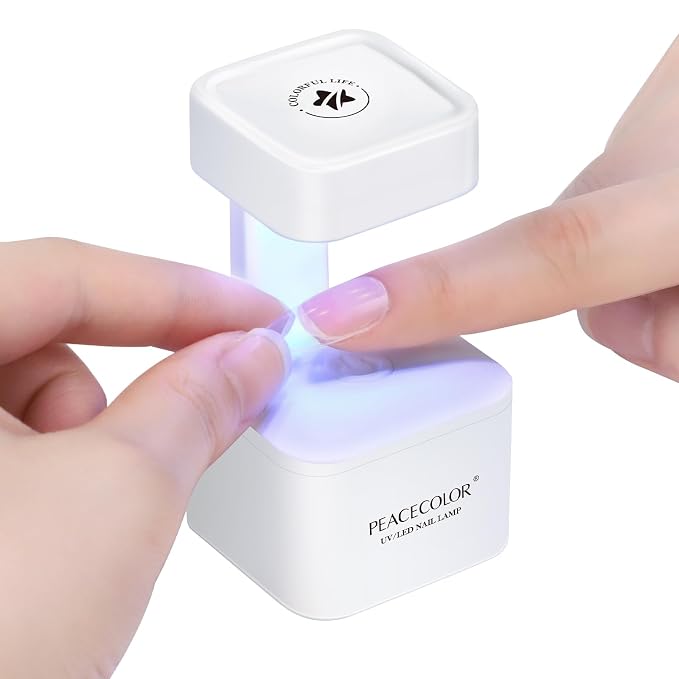 PEACECOLOR Mini U V Light for Gel Nails U V Nail Lamp Nail Dryer 2 Timer Modes Fast Curing LED Nail Lamp for Gel Nail Polish Home Salon DIY Gifts for Women