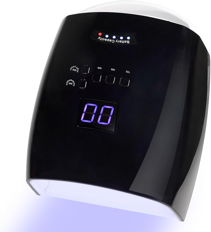 Cordless UV LED Nail Lamp, 66W Rechargeable Gel Nail lamp, Cordless UV Light for Gel Nails with Auto Sensor & 5 Timer for Home & Salon (Black)