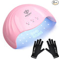 Modelones UV Nail Lamp 48 W Nail Dryer with 3 Timer Settings | UV Light for Gel Nails LED Nail Lamp Professional UPF99+ UV Protection Gloves for Art Manicure