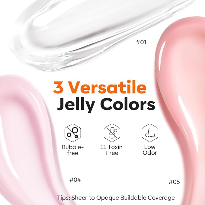 modelones Builder Nail Gel, 3 Colors Builder Hard Gel Nude Pink Clear for Overlays, Apex Building & Extensions, Sculpting Nail Kit with Dual-Ended Brush, Nail Forms, U V/LED Lamp Cured DIY Salon | Overlays, Apex Building & Extensions, Sculpting Nail Ki...