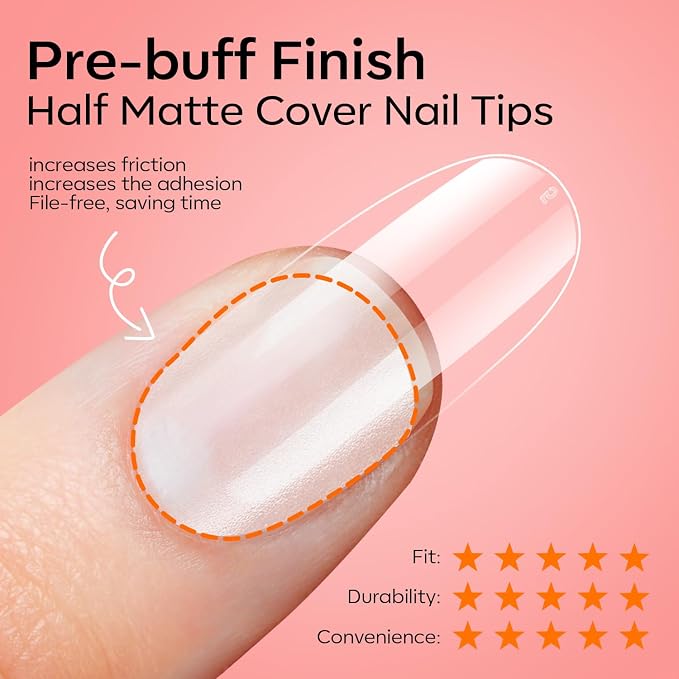 modelones X Nail Gel Kit Medium Oval, 9-in-One Nail Glue Mini UV Light | 216Pcs 12Sizes Pre-Etched Round Press ons Fake Acrylic Extension Kit DIY Salon Gift
