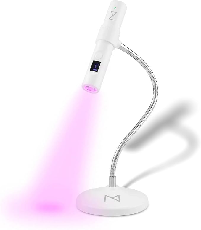 M - GlamCure GO Nail Flash Cure Lamp with Focus Beam Technology, Touch Screen - LED & UV Nail Light - Curing Lamp for Gel Nails, Acrylic, Builder - Both Portable & Adjustable (White)