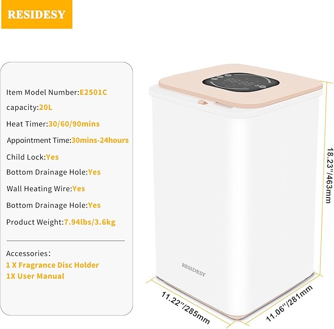 Large Towel Warmer Bucket, 20L Electric Hot Towel Warmer for Bathroom, Spa, Salon, Luxury Freestanding Towel Heater with Timer, Delay Start & 3 Temp Settings