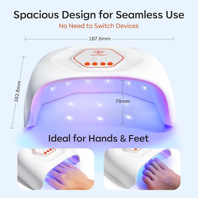 modelones UV Light for Gel Nail, Professional UV LED Nail Lamp | 4 Timer Settings, 21 LEDs, Fast Curing Lamp, Auto Sensor, Compatible with All Gel Polish, Home & Salon Use