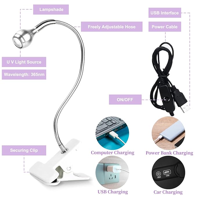 Saviland Mini Nail LED Lamp – Flexible Rotatable USB Quickly Nail Dryer Gel Lamp for Nails with Securing Clip Led Light for Nails for Curing Gel Polish U V Nail Gels Manicure DIY | Securing clip design, USB powered, Fast curing, Salon use, DIY manicure...