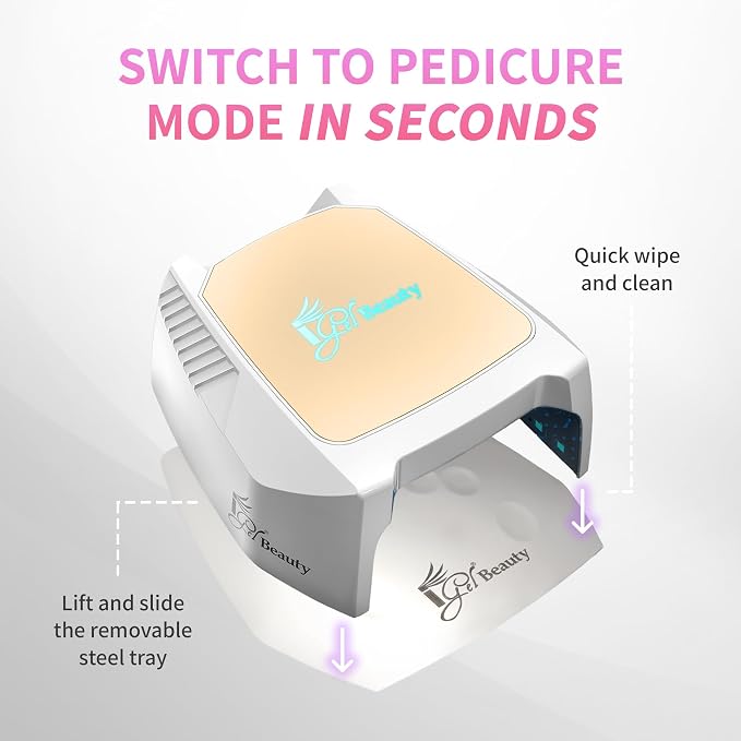 iGel Beauty Hybrid PRO 2.0 UV/LED Nail Lamp – 48W Wireless Rechargeable Nail Dryer, Full Hand Curing, Smart Motion Sensor, Removable Tray, Cordless Gel Lamp for Manicure & Pedicure