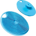 Boie USA Body Scrubber with Handle - Hygienic, Exfoliating Loofah Alternative - Feels Like Silicone Scrubber Gentle on Sensitive Skin, Hypoallergenic, BPA & Latex-Free, Made in the USA (Blue)