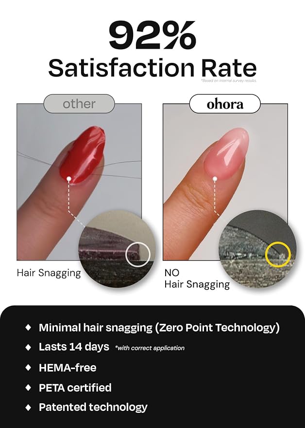 ohora Semi Cured Gel Nail Strips (N Romantic French) - Pink, French, Works with Any UV/LED Lamps, Salon-Quality, Long Lasting, Easy to Apply & Remove - Includes 2 Prep Pads, Nail File & Wooden Stick