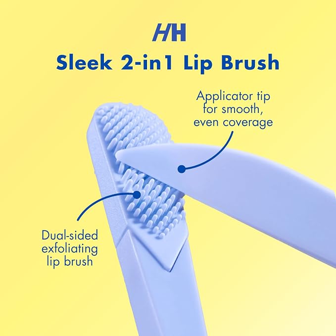 Handmade Heroes Lip Scrubber - Reusable Lip Exfoliator Scrub Brush, 2pc | Gentle Exfoliant, Use with Sugar Lip Scrub Polish, For Chapped, Dry and Dark Lips, Lip Brush Blue