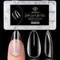 Modelones Medium Almond Nail Tips 510pcs Clear False Acrylic Press Ons Nail | Pre-shape Full Cover Fake Extension DIY at Home 15 Sizes