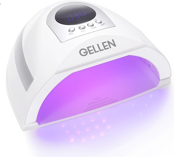 Gellen UV Lamp for Finger Toe Nails, Nail Light Curing for Gel Nail Polish | 268W, 4 Timers, 66 LED Beads, All-Round Coverage, Professional Fast Drying Nail Dryer for Gel Polish, White