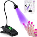 AORAEM UV Nail Lamp, Rechargeable Gooseneck UV Light for Gel Nails | Flash Cure Lamp Nail Dryer with Clamp, Portable LED Gel Light 3 Level Timing Home Professional DIY Manicure Salon, Black