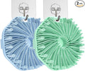 2Pcs Silicone Body Scrubber,Exfoliating Body Scrubbers for use in Shower,Silicone Body Brush for Showering and Anti-Slippery Handles for All Skin Types,Eco Friendly Shower Scrubber for Body （Blue）