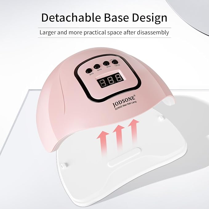 JODSONE Pink U V Nail Lamp for Gel Nail Polish Manicure Light with 4 Timers & Automatic Sensor Nail Dryer Curing LED Light