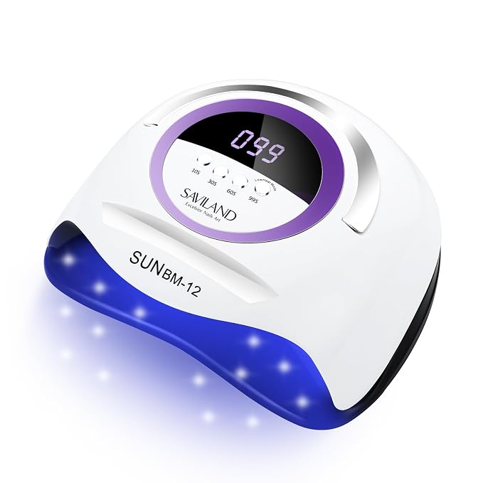 SAVILAND 300W UV Nail Lamp: Motion Sensor Nail Dryer Super Fast Curing UV Light for Gel Nails with 72 Beads 4 Timers Dual Flash Cure Light Sources Nail Flash Cure Lamp for Nail Salon Manicure Gift