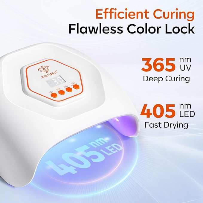 modelones UV Light for Gel Nail, Professional UV LED Nail Lamp | 4 Timer Settings, 21 LEDs, Fast Curing Lamp, Auto Sensor, Compatible with All Gel Polish, Home & Salon Use