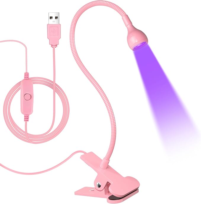AORAEM LED Nail Lamps Flexible Gooseneck Lamp Gel Polish Curing Light Pink | Quicky Dry Nail Manicure Dryer Plug Play Portable Flash Cure Light for Gel Nails Home DIY Professionals