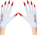 Modelones UV Gloves for Gel Nail Lamp, White UV Gloves for Gel Manicures | Professional UPF50+ UV Protection Gloves for Manicures Art Skin Care Fingerless Glove for Women