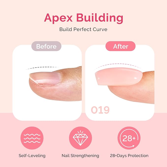MelodySusie Builder Gel 019 Nail Dehydrator and Primer Set Long Lasting Shine Nail Polish Art Design Manicure Kit Perfect Gifts for Women Girls 3 Pcs 15ml
