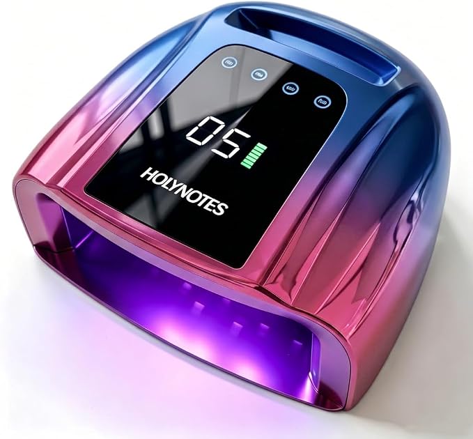 UV Nail Lamp, 96W Cordless Professional Rechargeable UV LED Portable Lamp, 4 Timer Setting and Smart Sensor Gel Nail Dryer, Ideal for Training, Nail Art Practice, Home & Salon