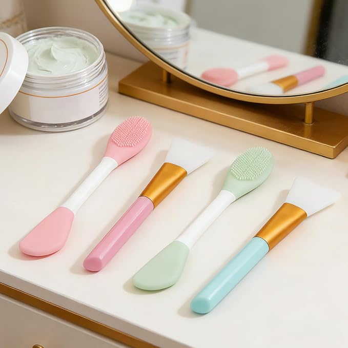 4Pcs Silicone Face Mask Applicators,Face Scrubber for Applying Facial Mask | Flexible Facial Mud Masks Applicator,Supplies Tool for Applying Facial Mask,Sleeping Mask,Clay Mask,Body Lotion