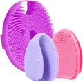 Silicone Face Scrubber with Body Scrubber for Shower Gentle Exfoliating,Soft Bristles Bath Washing Brush for Women Men-3pcs Deep Pore Cleansing Brushes Skin Care Tool for All Skin Types