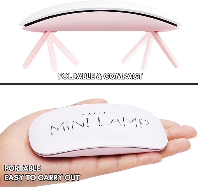 Makartt Mini UV Light for Gel Nails: 6W Fast Curing Gel Nails Polish | Mini USB Portable Lamp Fast Drying Gel Polish Curing Light 60S Timer Dryer Manicure Salon Home DIY, Pink