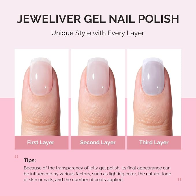 MelodySusie Milky Blue Gel Nail Polish, 0.5Fl.oz Jeweliver Gel Polish Translucent Light Baby Blue Pastel Color White Soak Off UV LED Art Design Manicure Gift for Girls Salon DIY At Home JM11