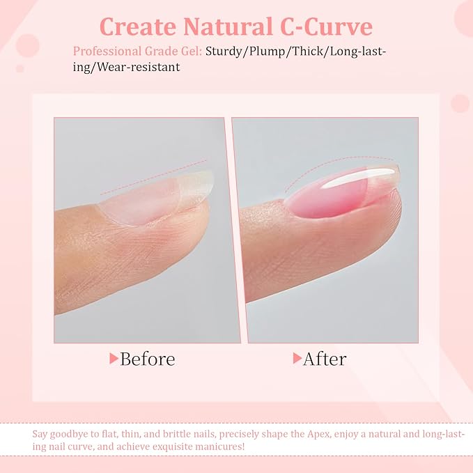 JODSONE 10 Colors Builder Nail Gel Polish Set with Base Coat and Top Coat No Wiping for Nails Strengthener Hard Nail Extension Gel LED Nail Lamp Cured