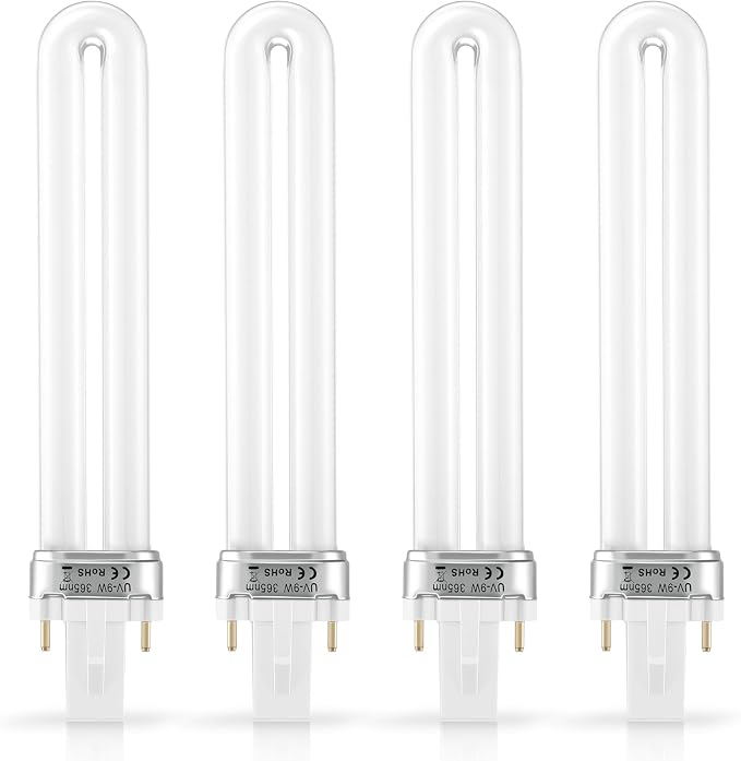 SEWACC 4pcs U- Shaped Nail Dryer Lamp Bulb Tube 9W UV 365nm Lamp Tube for Nail Art Dryer Manicure Tool UV Bulb Light Replacement