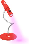 M - GlamCure GO Nail Flash Cure Lamp with Focus Beam Technology, Touch Screen - LED & UV Nail Light - Curing Lamp for Gel Nails, Acrylic, Builder - Both Portable & Adjustable (Red)
