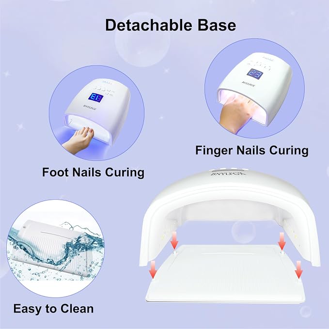 UV Light for Nails, Cordless UV Nail Lamp for Salon & Home | 66W Rechargeable LED Nail Dryer with 5 Timer Setting Auto Sensor Fast Nail Light Curing Lamp, White