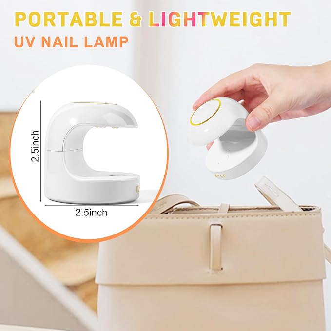 MEKK Mini Nail Lamp, 18W Single Finger UV Light for Gel Nails | Flash Cure, Portable for Travel/Home, UV Light for Detail Work, Auto-Sensor 4 Timers, Ideal for Beginners & Pros-White