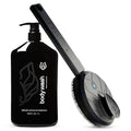 Black Wolf Vibrating Face & Sonic Body Scrubber & Charcoal Powder Body Wash for Men Bundle
