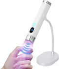 Mini Nail Lamp for Gel Nails with AI Sensor & Magnetic Stand,Rechargeable | Handheld or Hands-free,Flash Cure Nail Lamp for Gel X & Press on Nails,Gooseneck UV Light with LCD Display & 2 Timers(White)