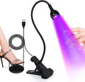 AORAEM UV LED Nail Lamp, Quick Drying UV Light for Gel Nails | LED Nail Cure Lamp, Flash Cure Light with Black Gooseneck and Clamp for Gel Nails, Foot Control, Black