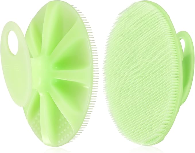 INNERNEED Silicone Body Cleansing Brush Exfoliating Scrubber, Green | Gentle Massage, Deep Clean, Hygienic Shower Scrub Brush Soft Bristles for All Skin Types, Easy to Hold