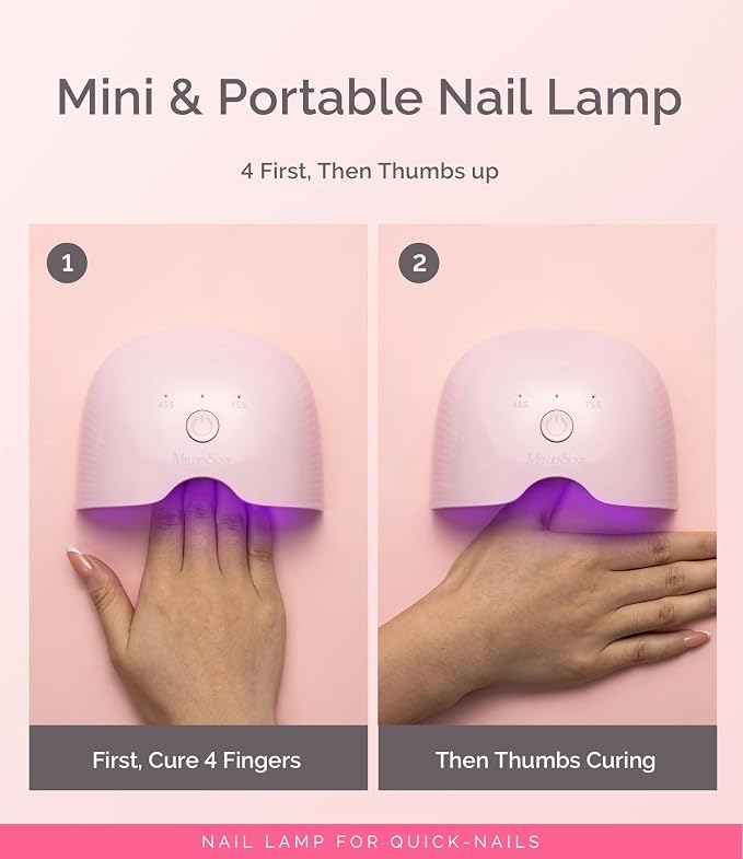 MelodySusie Cordless UV/LED Nail Lamp P-Art06G for Gel Polish | 6W, 45s/75s timers, smart sensor, 1000mAh, 3-5h use. Safely cures half-cured strips, base coat, and top coat without heat