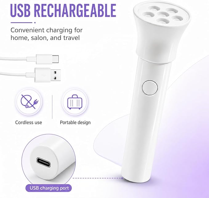 Mini Nail Lamp for Gel Nails, Hand Held UV Light for Nails, USB Nail Dryer for Fast Curing, Portable LED UV Nail Lamp for Nails, for DIY at Home Nail Salon