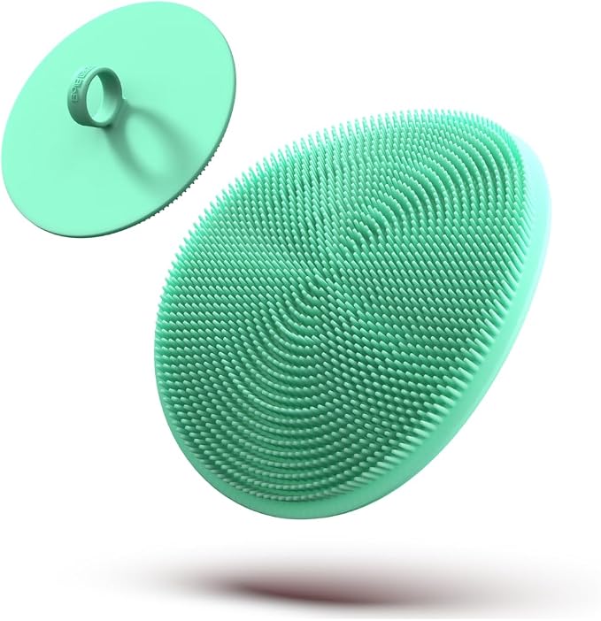 Boie USA Loop Body Scrubber - Soft Silicone-Like Exfoliating Shower Scrubber, Body Cleansing Brush - Hang-to-Wall Loofah Replacement - Antimicrobial Body Exfoliator for All Skin Types (Mint)