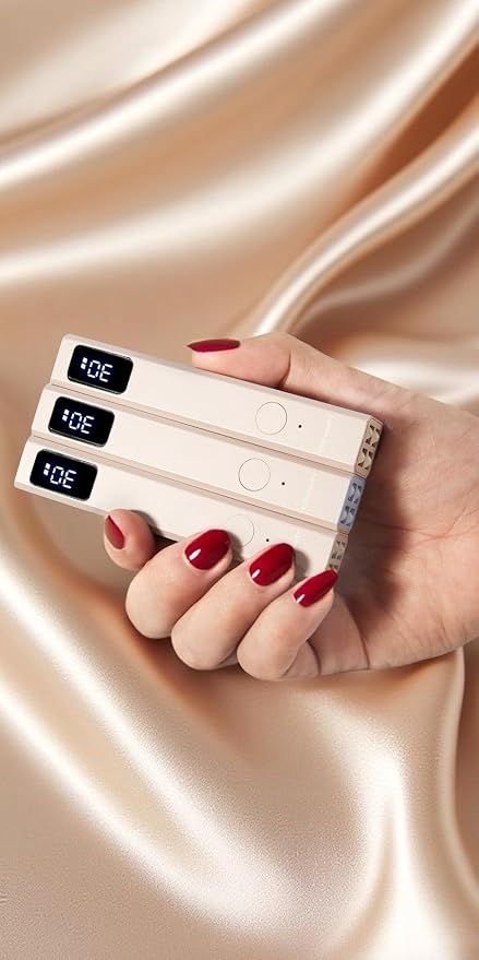 UV LED Nail Lamp Cordless – Mini Portable Nail Dryer for Gel Polish, Press-On Nails & Builder Gel | Rechargeable Flash Cure Light with LCD Timer – Sunset Lite by for Vanity