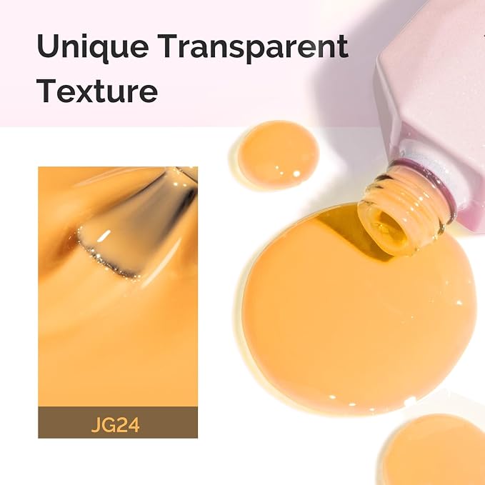 MelodySusie Yellow Gel Nail Polish, 0.5Fl.oz Jeweliver Jelly Gel Polish Translucent Neon Yellow Orange Color Soak Off UV LED Gel Polish Nail Art Design Manicure Salon DIY At Home JG24