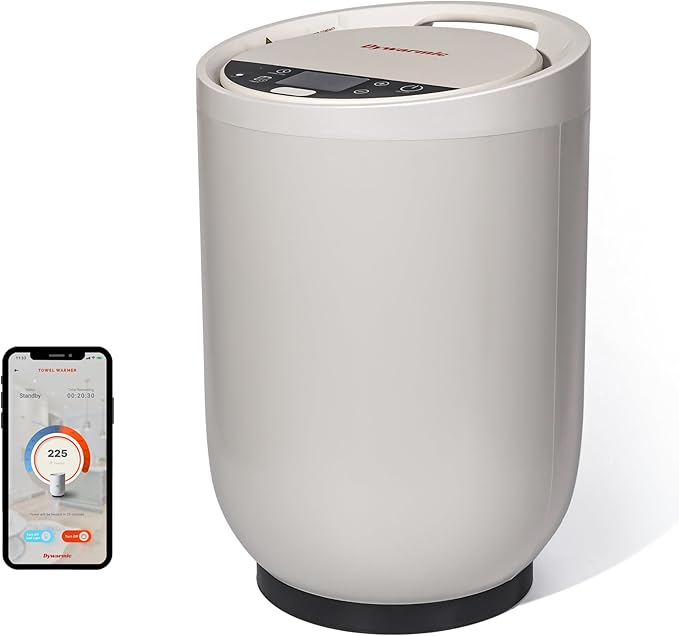 Smart Towel Warmer - Coolbreeze Insulation Tech | Voice Control with Alexa & Google Assistant | Stainless Steel Bucket | Matte Finish | 20L
