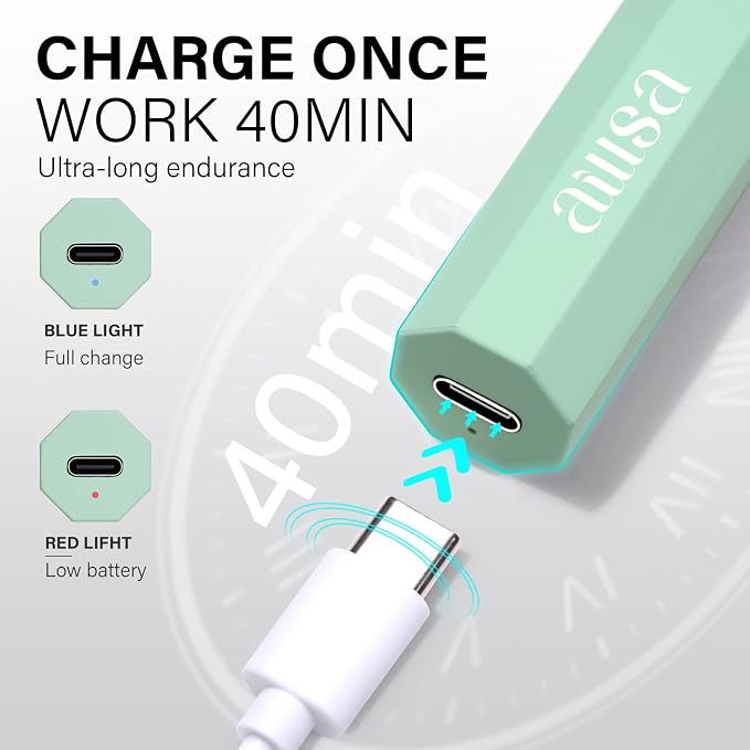 AILLSA Mini UV LED Nail Lamp, Cordless UV Light for Gel Nails (Green) | Handheld Flash Cure Lamp, Fast Drying, Portable Flash Cure Dryer for Beginners DIY Home Salon Manicure