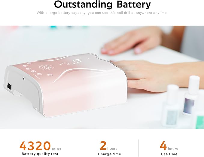 M Nova Cure Nail Lamp 115W UV LED, Professional Gel Nail Light, Fast Curing Lamp for Gel Polish Builder Gel Acrylic, 45 LED Beads, Smart Sensor Timer, Portable Salon Use – White